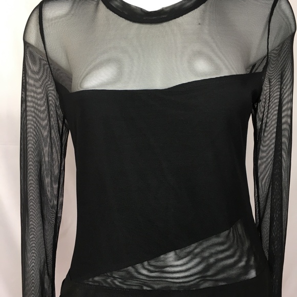 Bcbgmaxazria Sheer Paneled Body Con Dress NWT - Picture 2 of 7